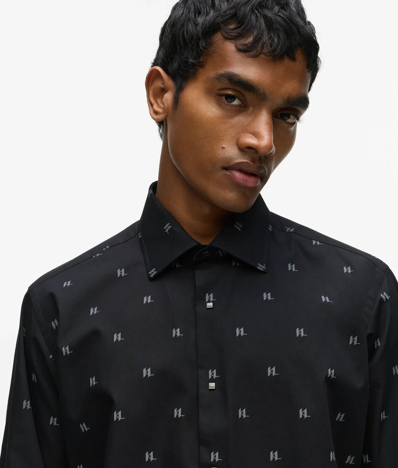 Karl Lagerfeld All-over Monogram Hemd Herren Snap