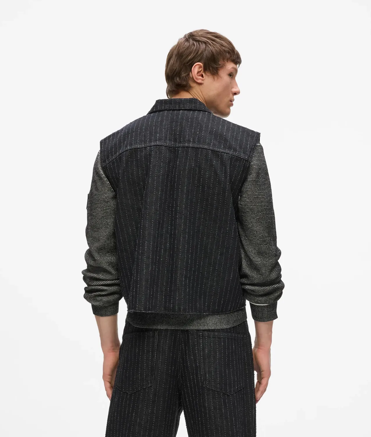 Karl Lagerfeld Pinstripe Denim Weste Herren M Nadel