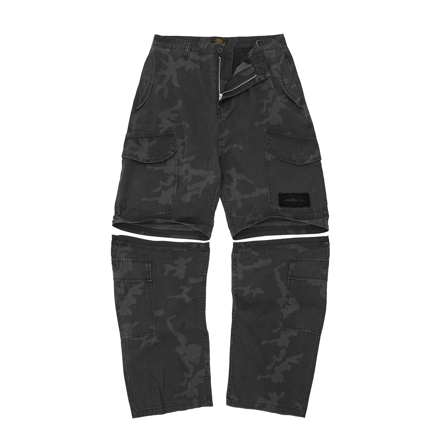 Corteiz Guerillaz Convertible Hose Black Camo Ripstop