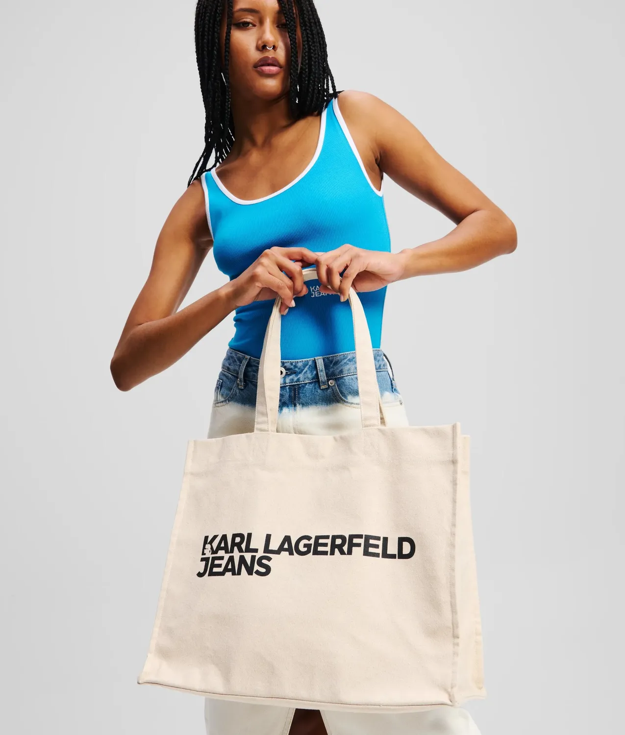 Karl Lagerfeld Jeans Logo Canvas Shopper recycelte Baumwolle