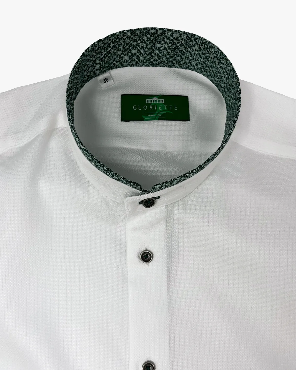 Gloriette Vienna Fashion Fit Trachtenhemd weiß Stehkragen