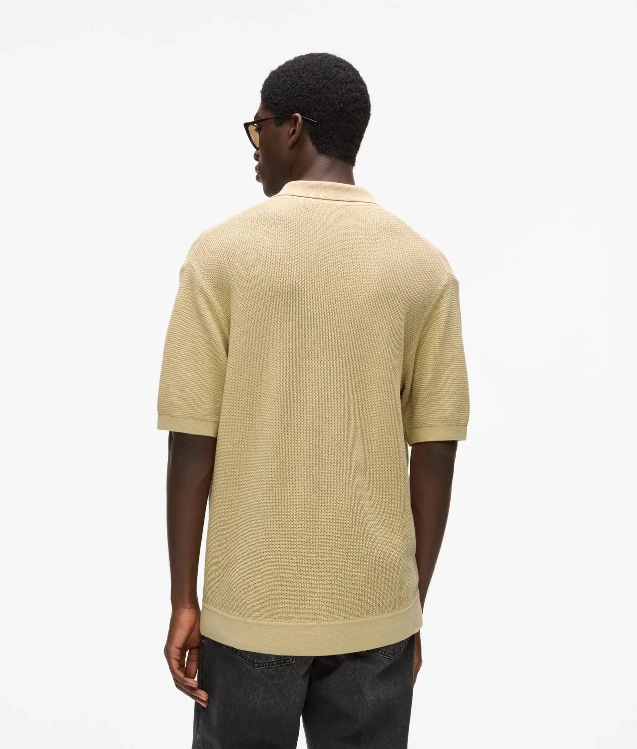 Karl Lagerfeld KL Jeans Strick-Polo Kurzarm Knopfleiste