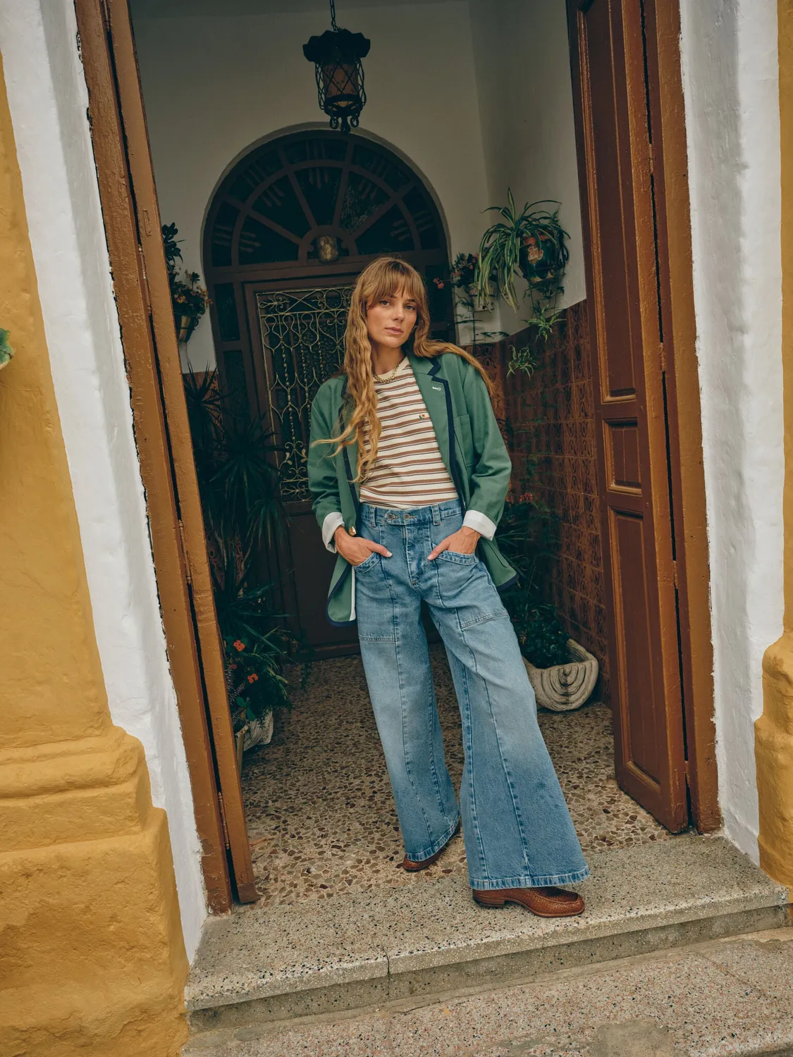 Mos Mosh MMHFair Light Jeans Hellblau Flare High Waist