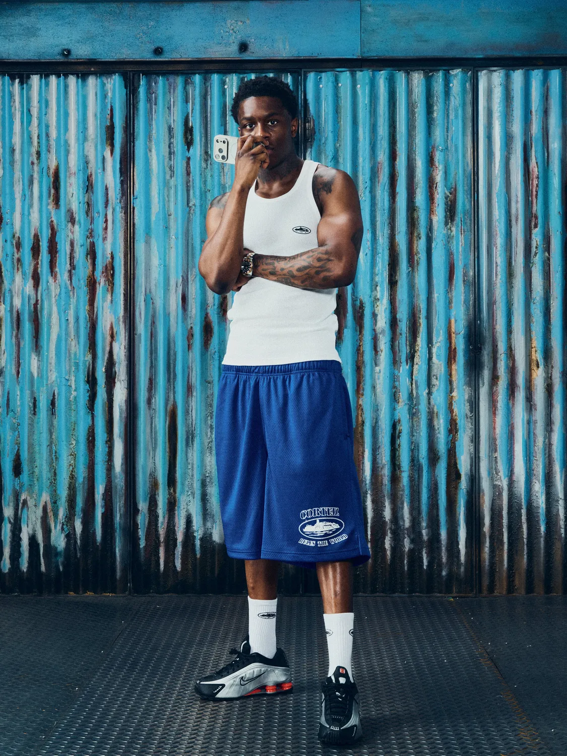 Corteiz OG Alcatraz Mesh Short Royalblau Polyester