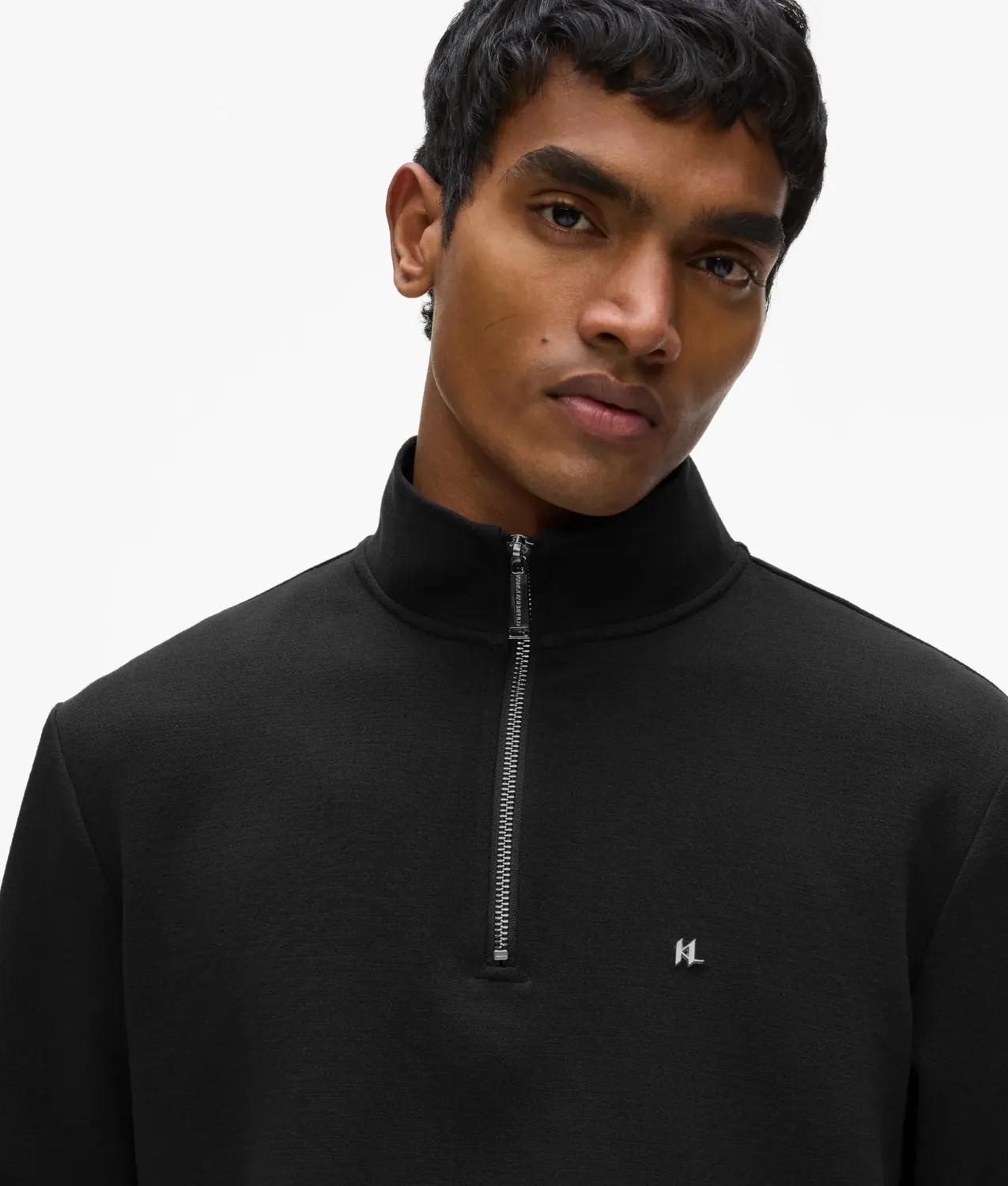 Karl Lagerfeld Quarter Zip Sweatshirt Monogramm Herren