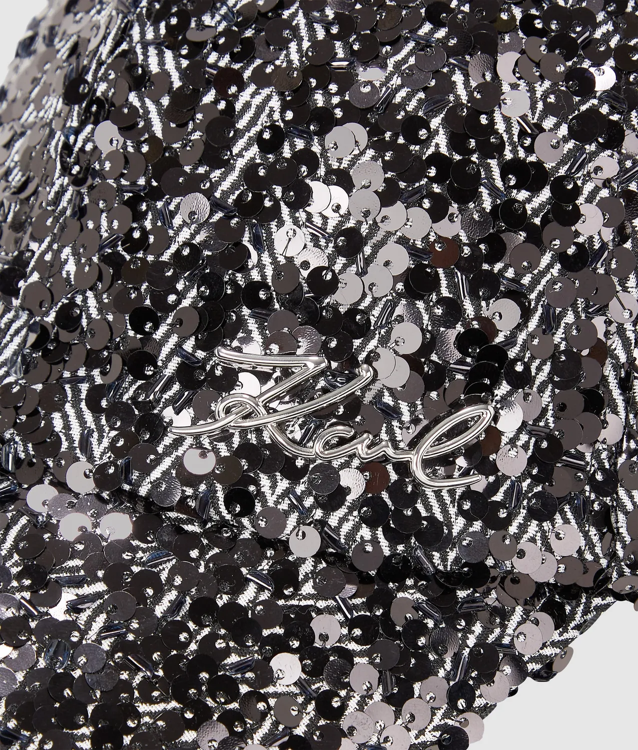 Karl Lagerfeld K Signature Cap Pailletten schwarz