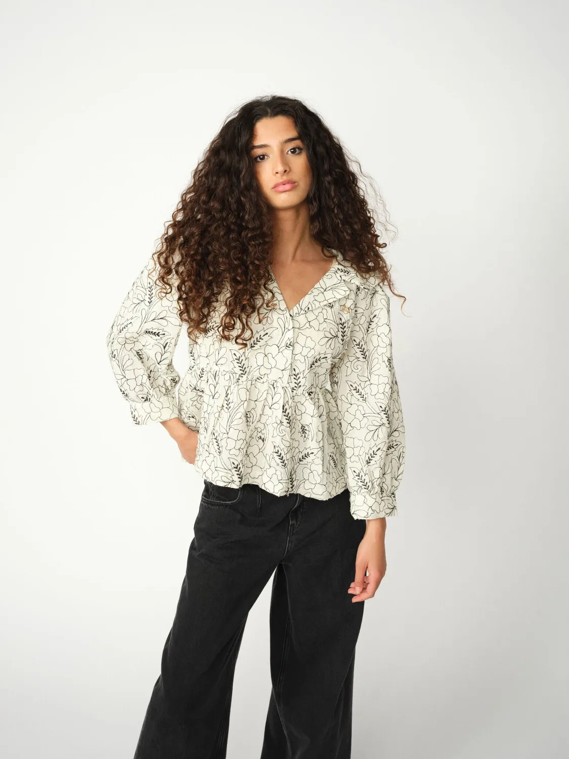Mos Mosh MMHPoet Jacquard Bluse Ecru 36 Baumwolle