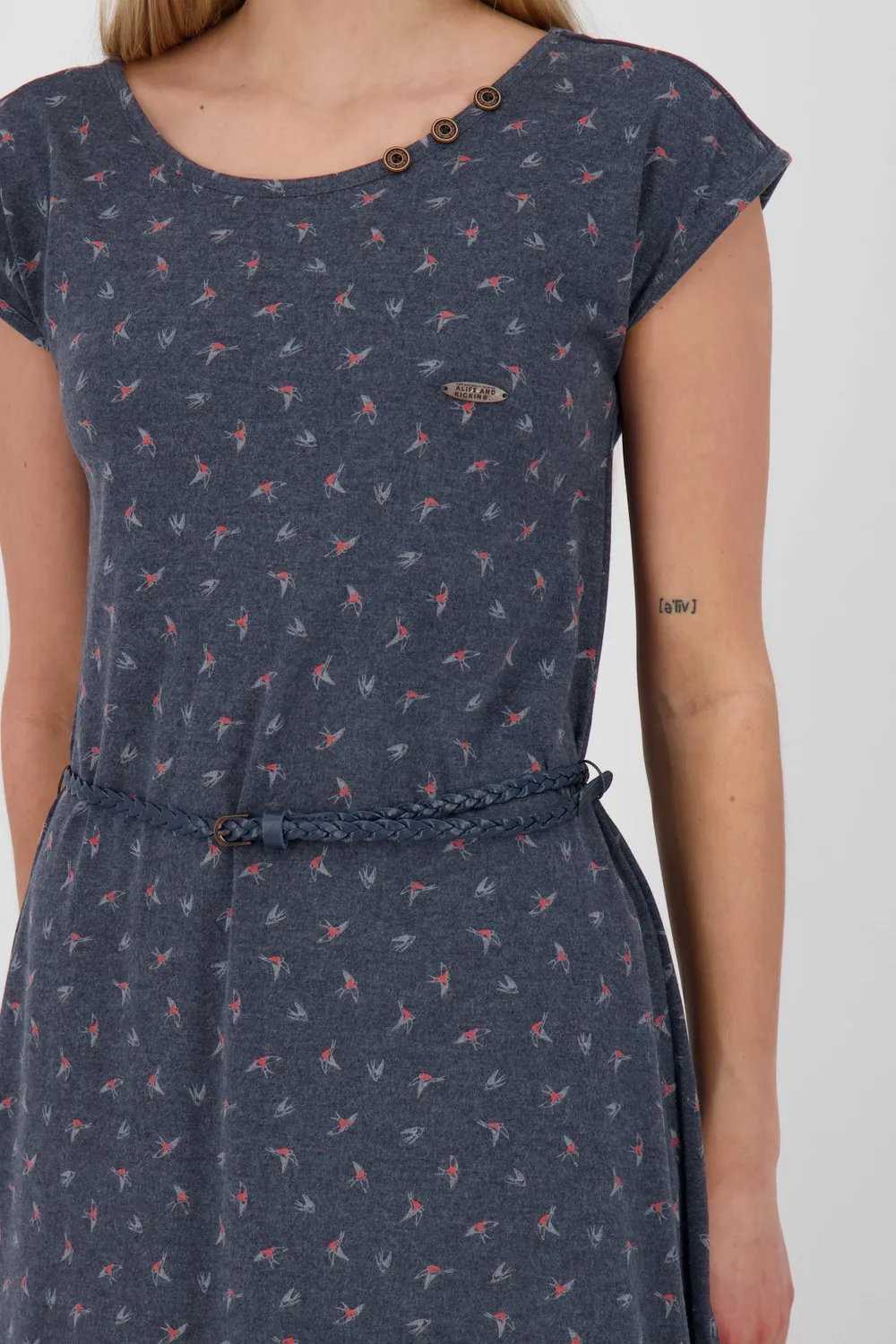 Alife & Kickin MelliAK Kleid Dunkelblau Print