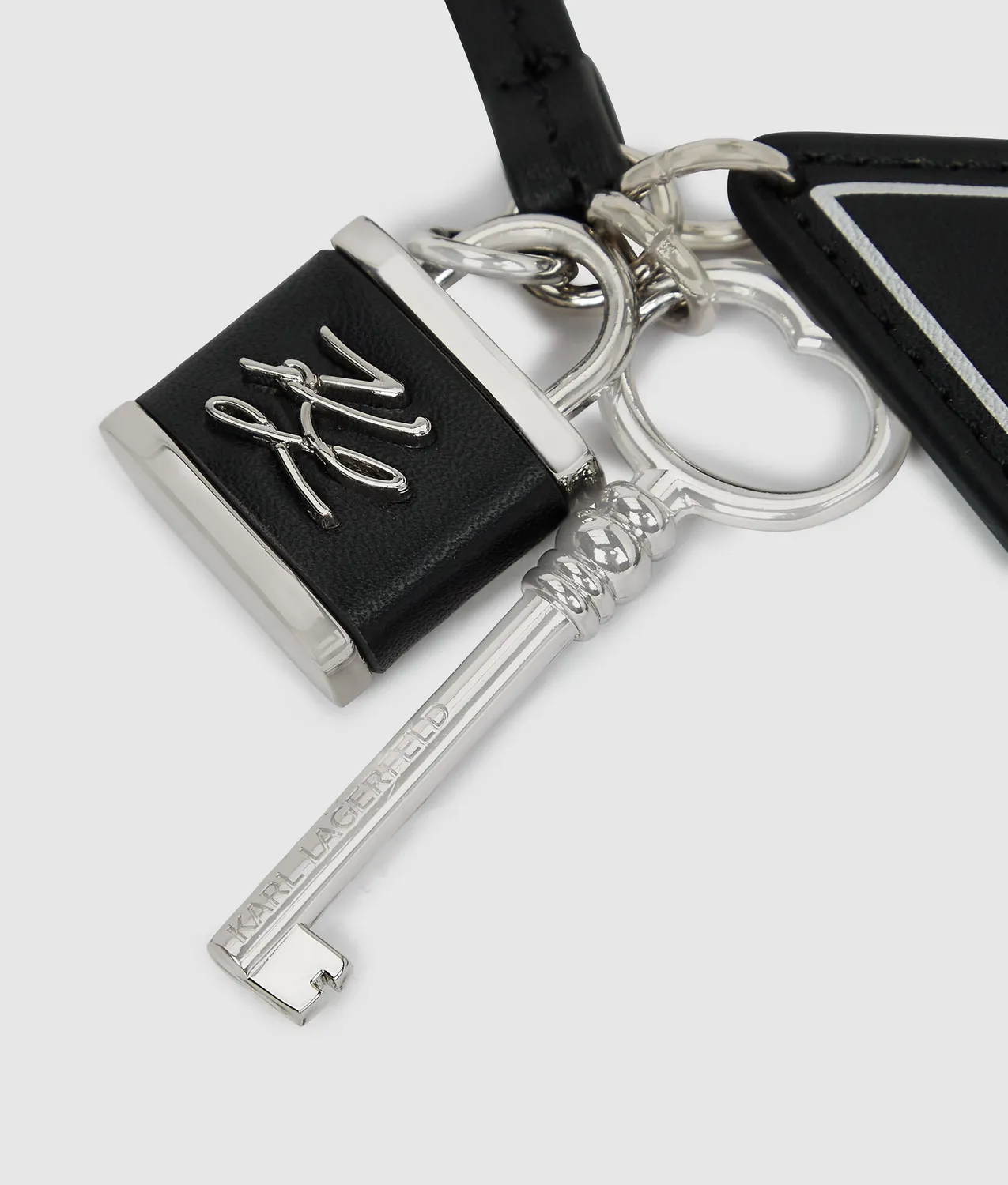 Karl Lagerfeld K/Autograph Padlock Charm Leder