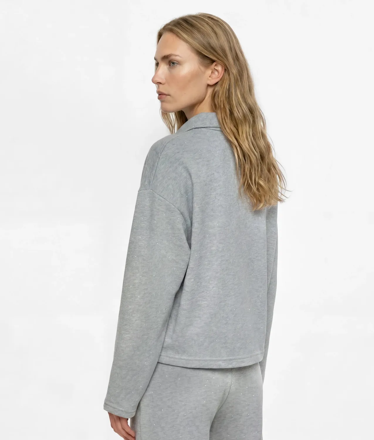 Karl Lagerfeld Rhinestone Sweatshirt Polo-Kragen Strass