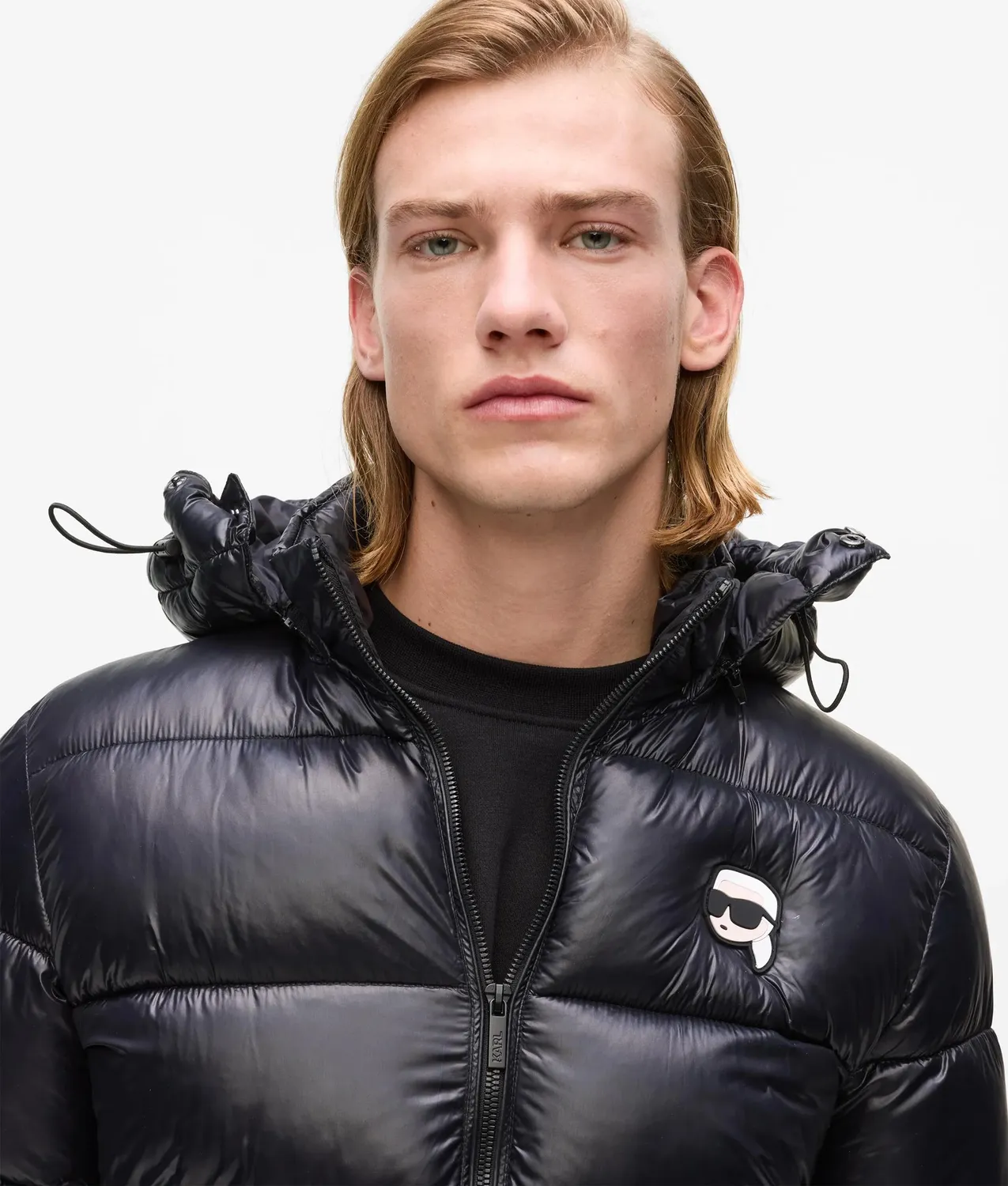 Karl Lagerfeld Ikon Hooded Pufferjacke Kapuze wasserabweisend