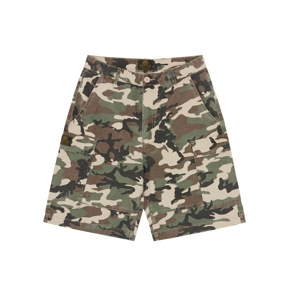 Corteiz Guerillaz Cargo Short Camo Ripstop Baumwolle