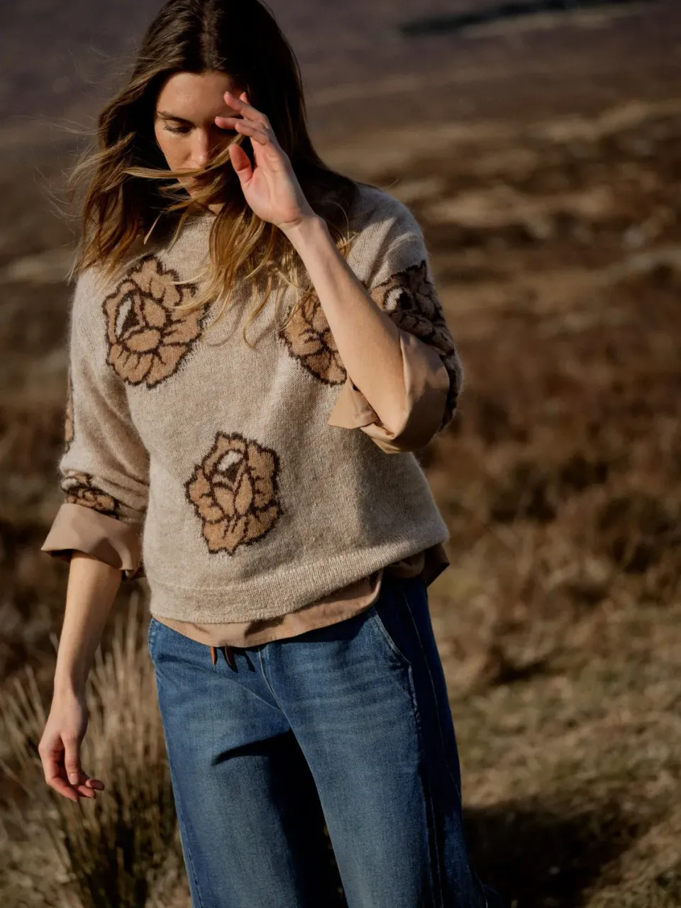 Mos Mosh MMDrea Popli Knit Pullover Doeskin Blumen