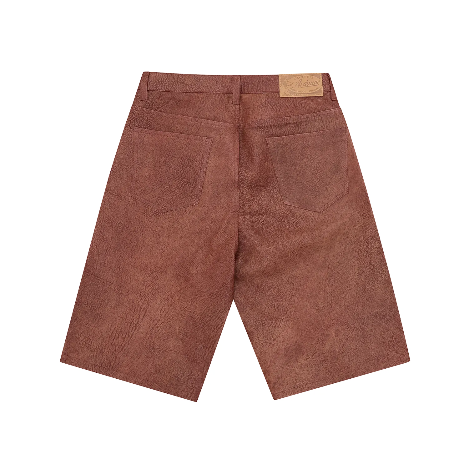 Corteiz Ardwear Leather Short Shorts Rust Echtleder