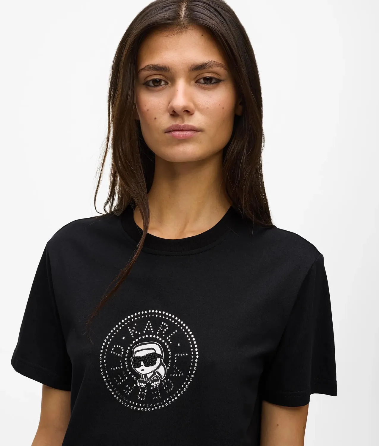 Karl Lagerfeld Ikon Circle Logo T-Shirt XS-XXL Bio-Baumwolle