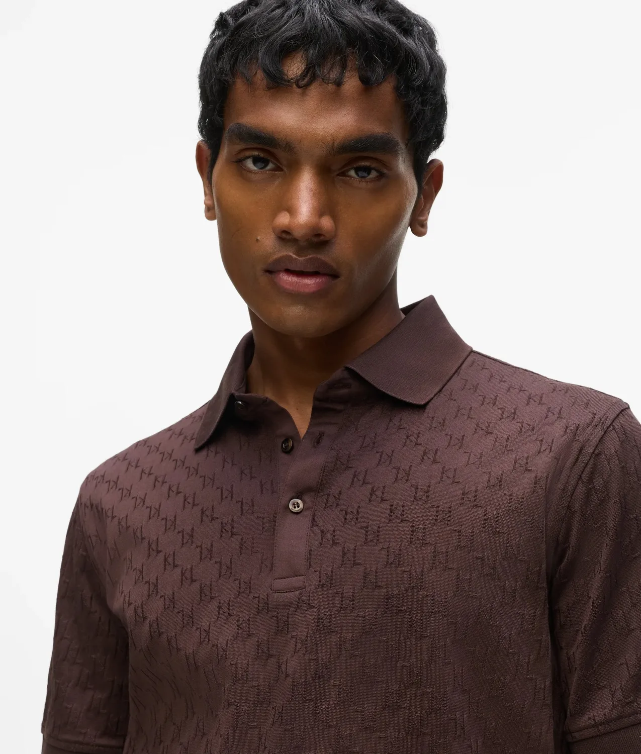 Karl Lagerfeld Monogram Poloshirt Jacquard Herren