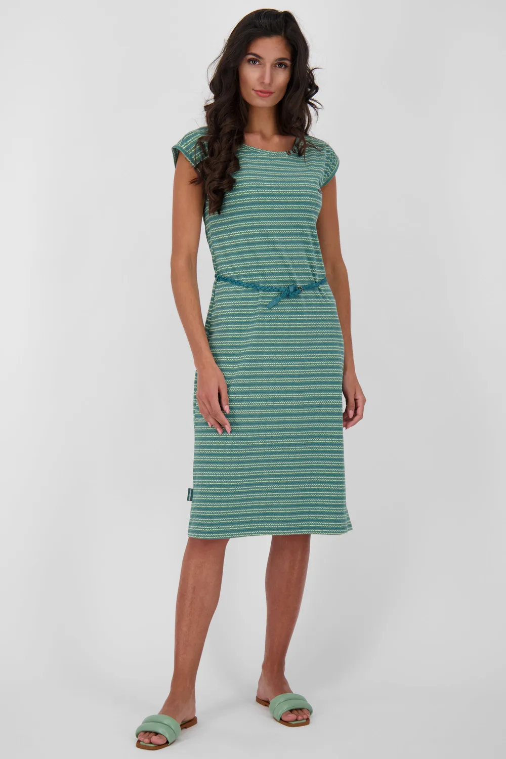 Alife & Kickin MelliAK Kleid Dunkelgrün Jersey Gürtel