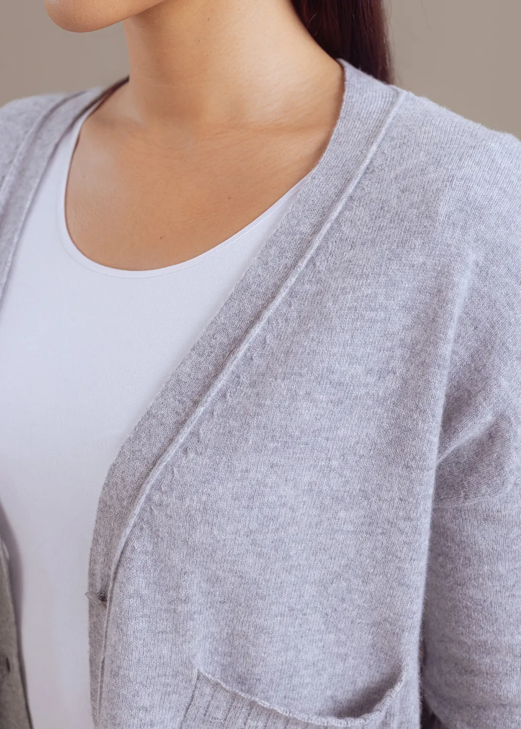 Senatex Kurze Strickjacke Cardigan Navy Merinowolle