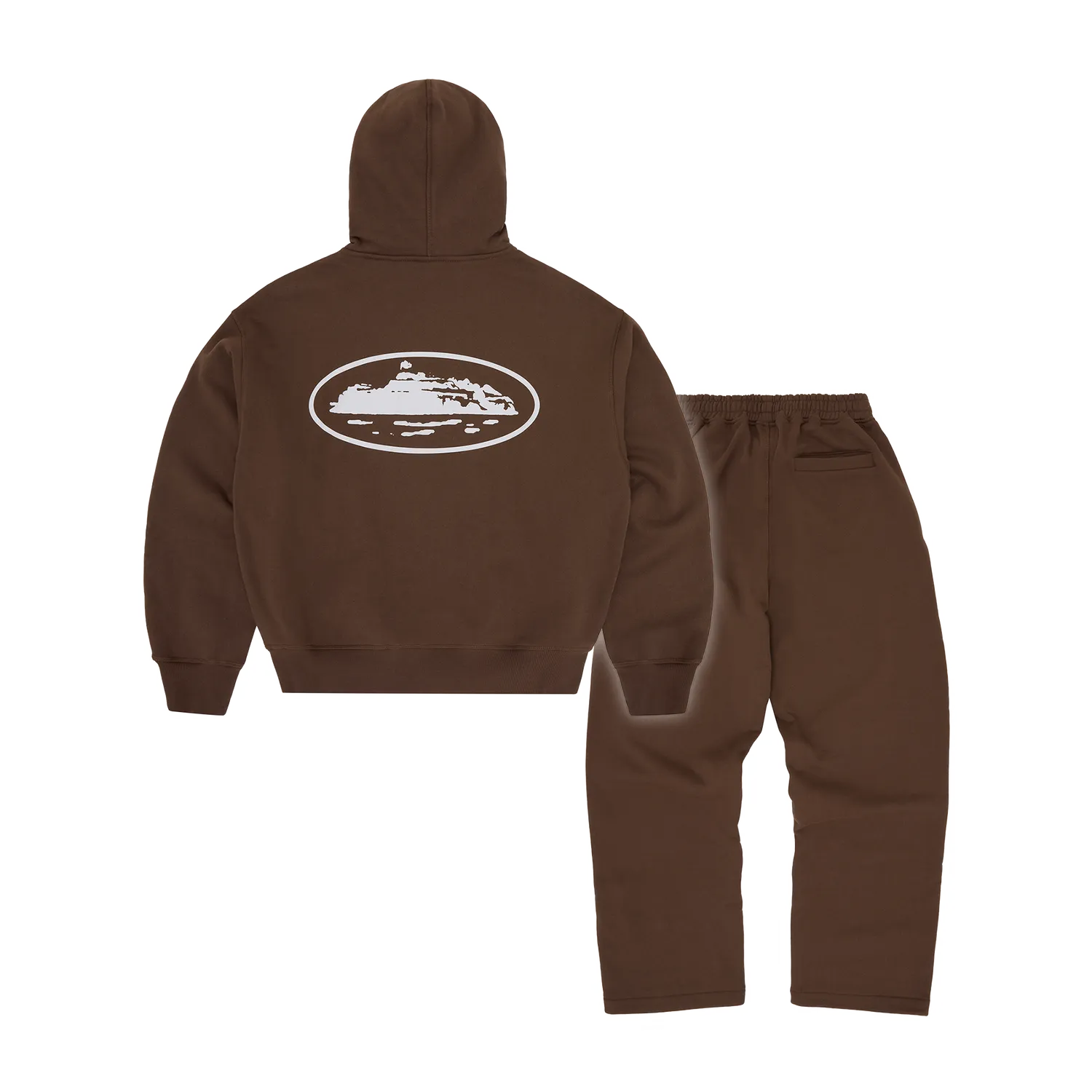 Corteiz Island Puff Print Trainingsanzug Braun 2-teilig Baumwolle