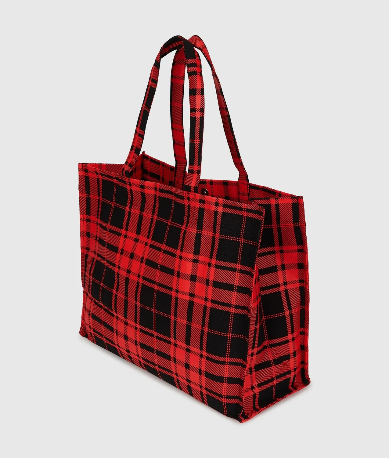 Karl Lagerfeld KL Jeans Logo Shopper Karo Canvas