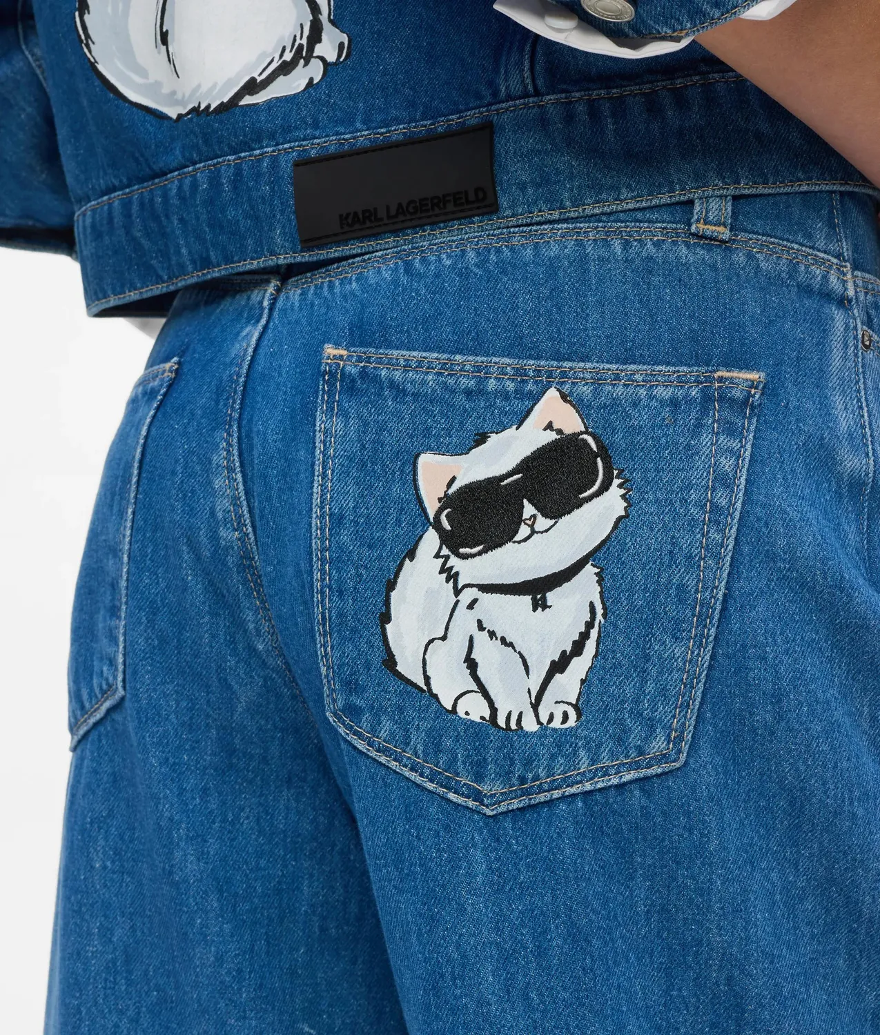 Karl Lagerfeld Ikon Wide-Leg Jeans Baumwolle