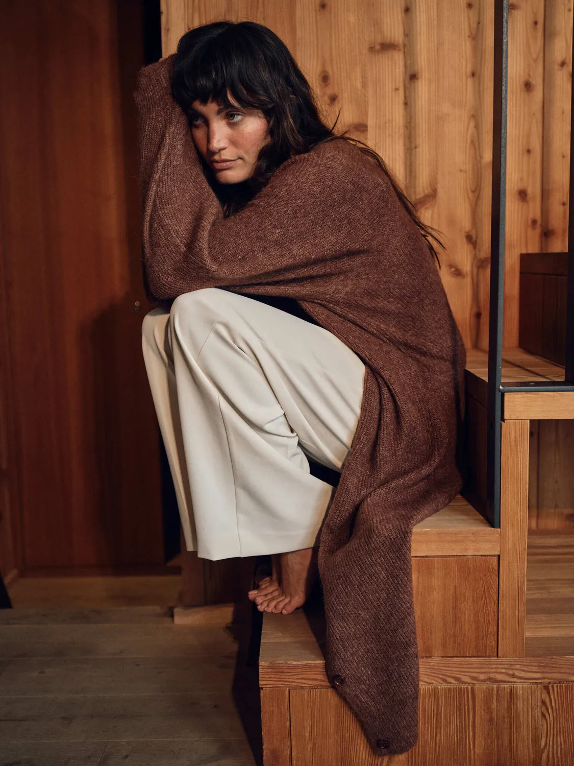 Mos Mosh MMThora Cardigan Downtown Brown Oversize