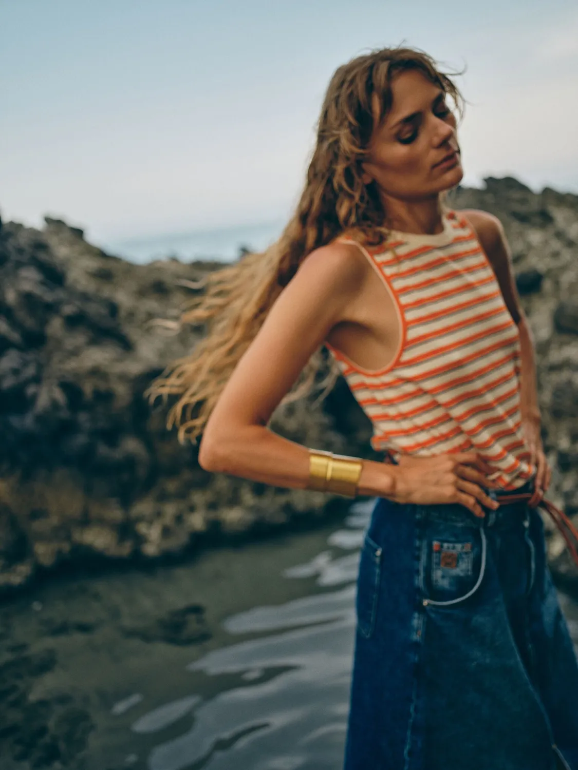 Mos Mosh MMHNoble Loop Skirt Jeansrock blau knielang