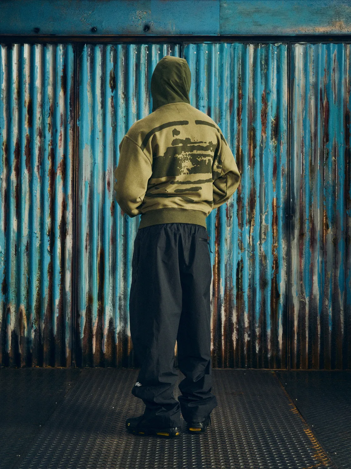 Corteiz Guerillaz Ripstop Zip-Hoodie Olive Baumwolle