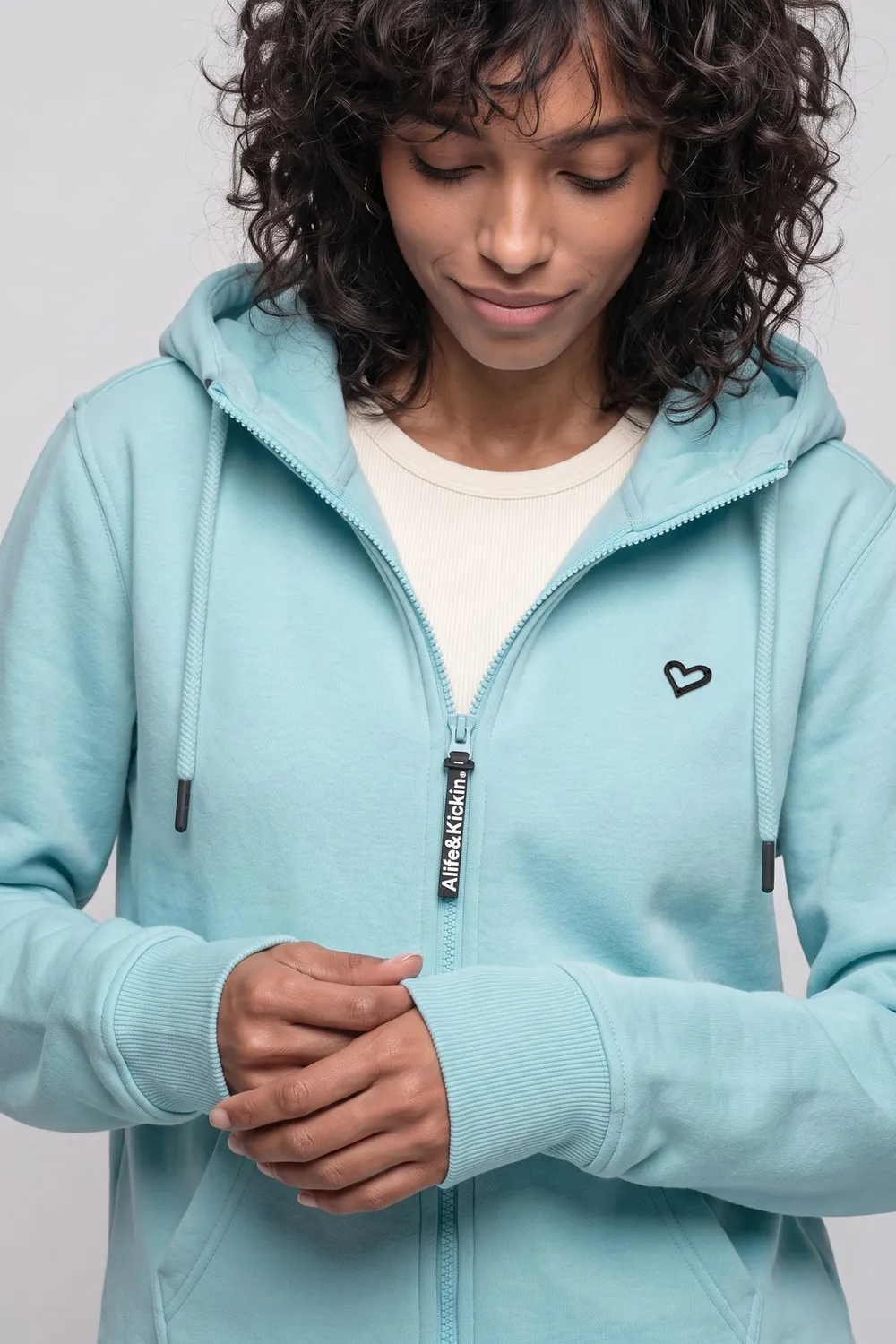 Alife & Kickin BarbaraAK A Kapuzen Sweatjacke Hellblau