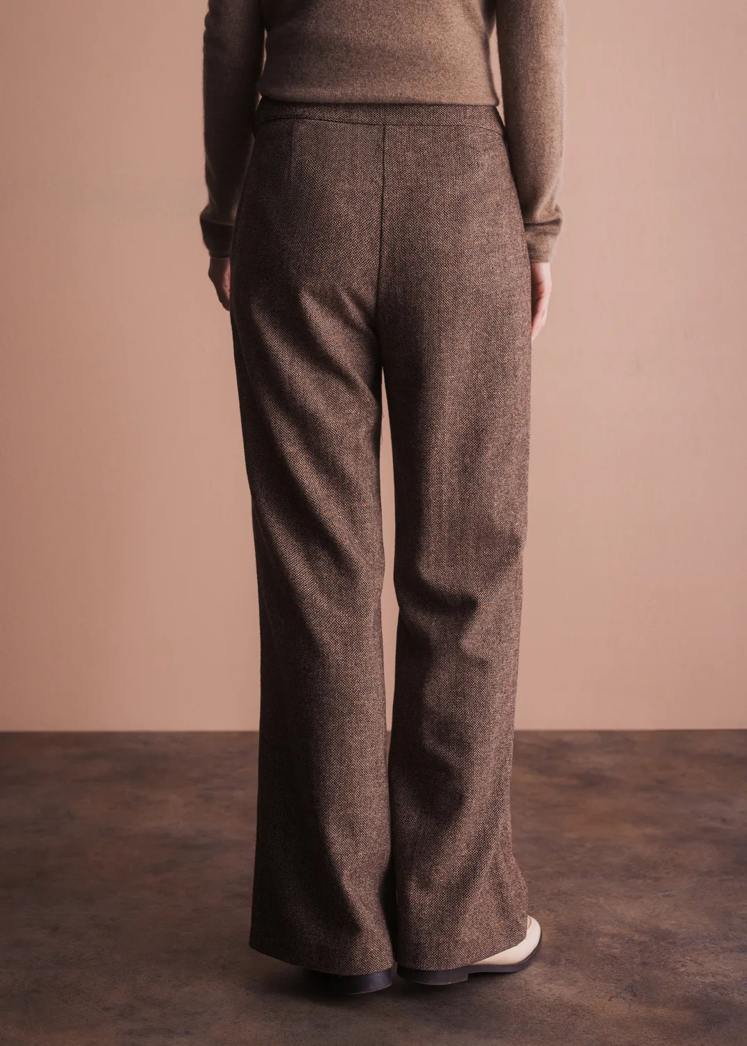Senatex Weite Hose Donegal Tweed Braun meliert