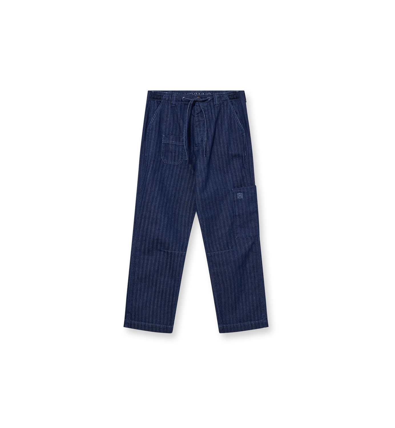 Mos Mosh Tokyo Herringbone Hose Dark Blue Washed Cargo