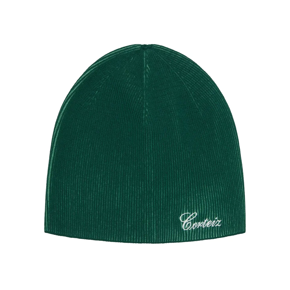 Corteiz 2 Tone Ribbed Knit Beanie Mütze Grün