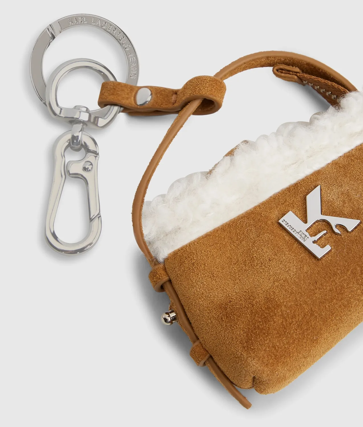 Karl Lagerfeld Geo Suede Schlüsselanhänger Velours One Size