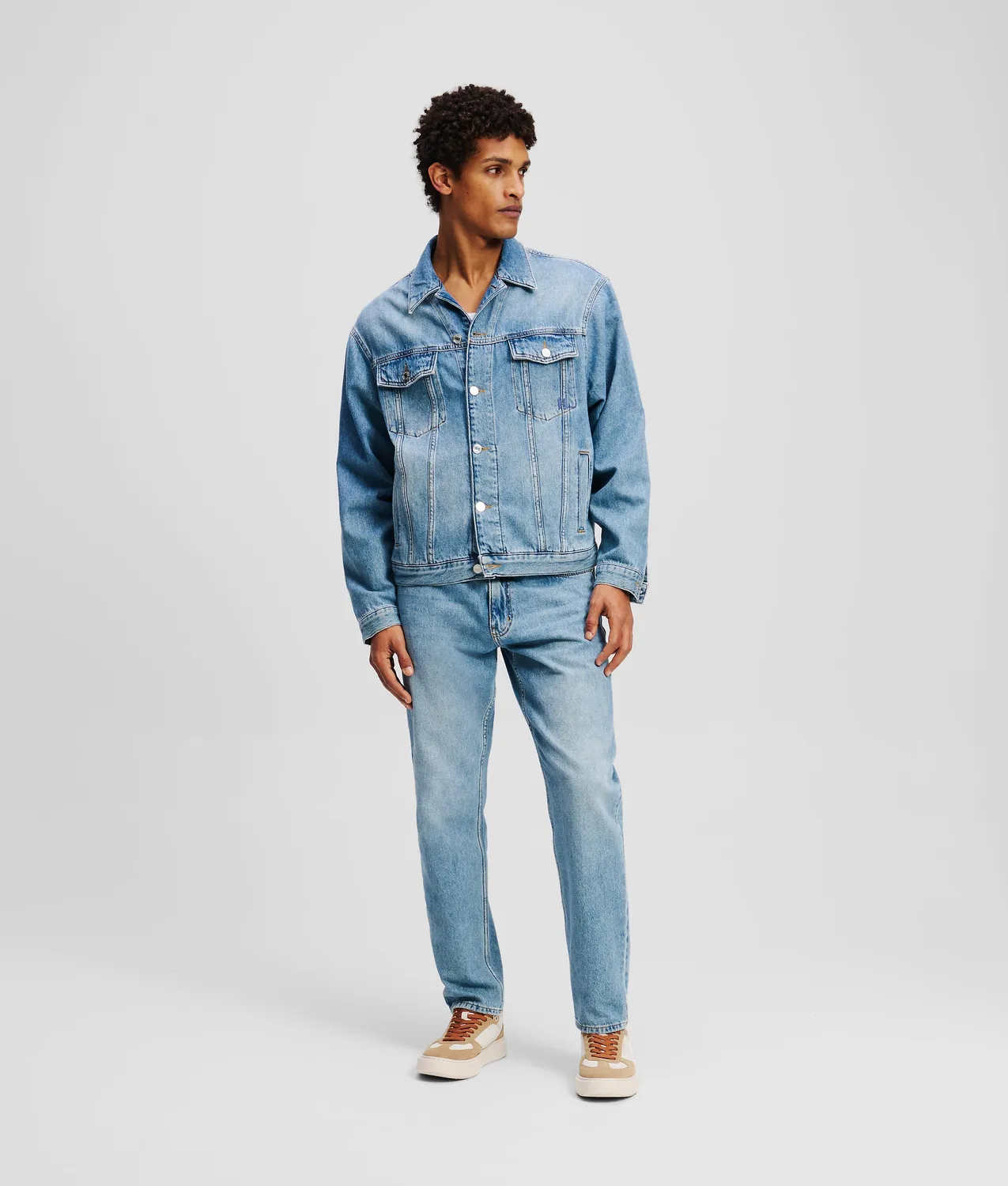 Karl Lagerfeld Logo Jeans Tapered 5-Pocket Stretch