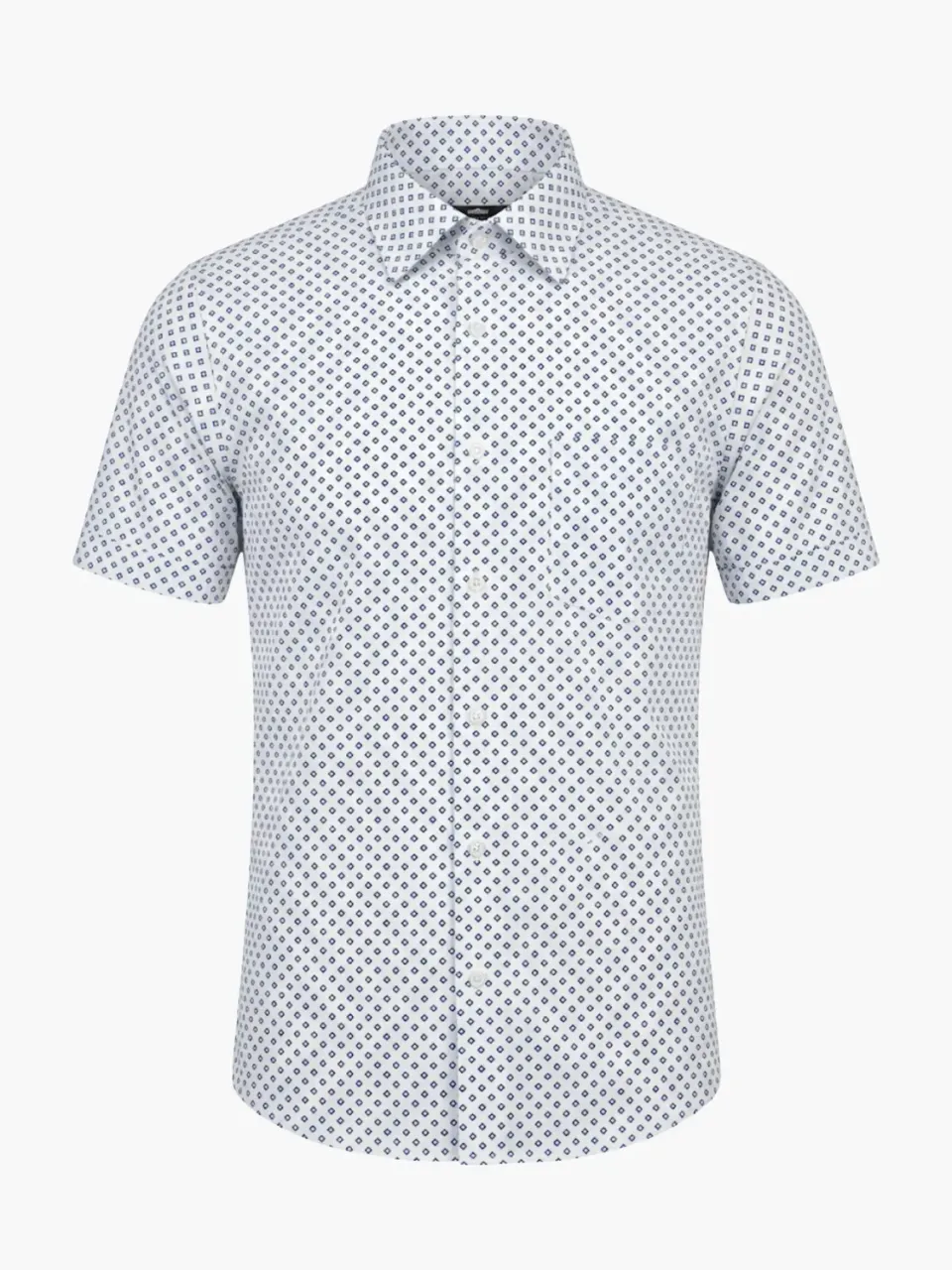 Gloriette Kurzarmhemd Windsor Rauten Fashion Fit Blau