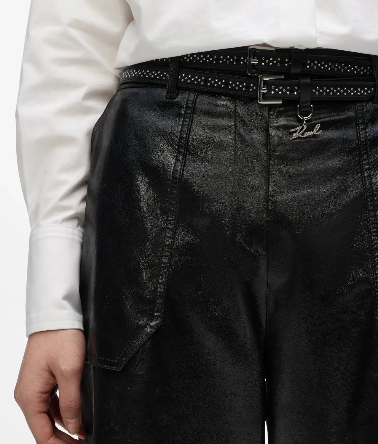 Karl Lagerfeld K/Signature Doppel-Gürtel Strass 65-95