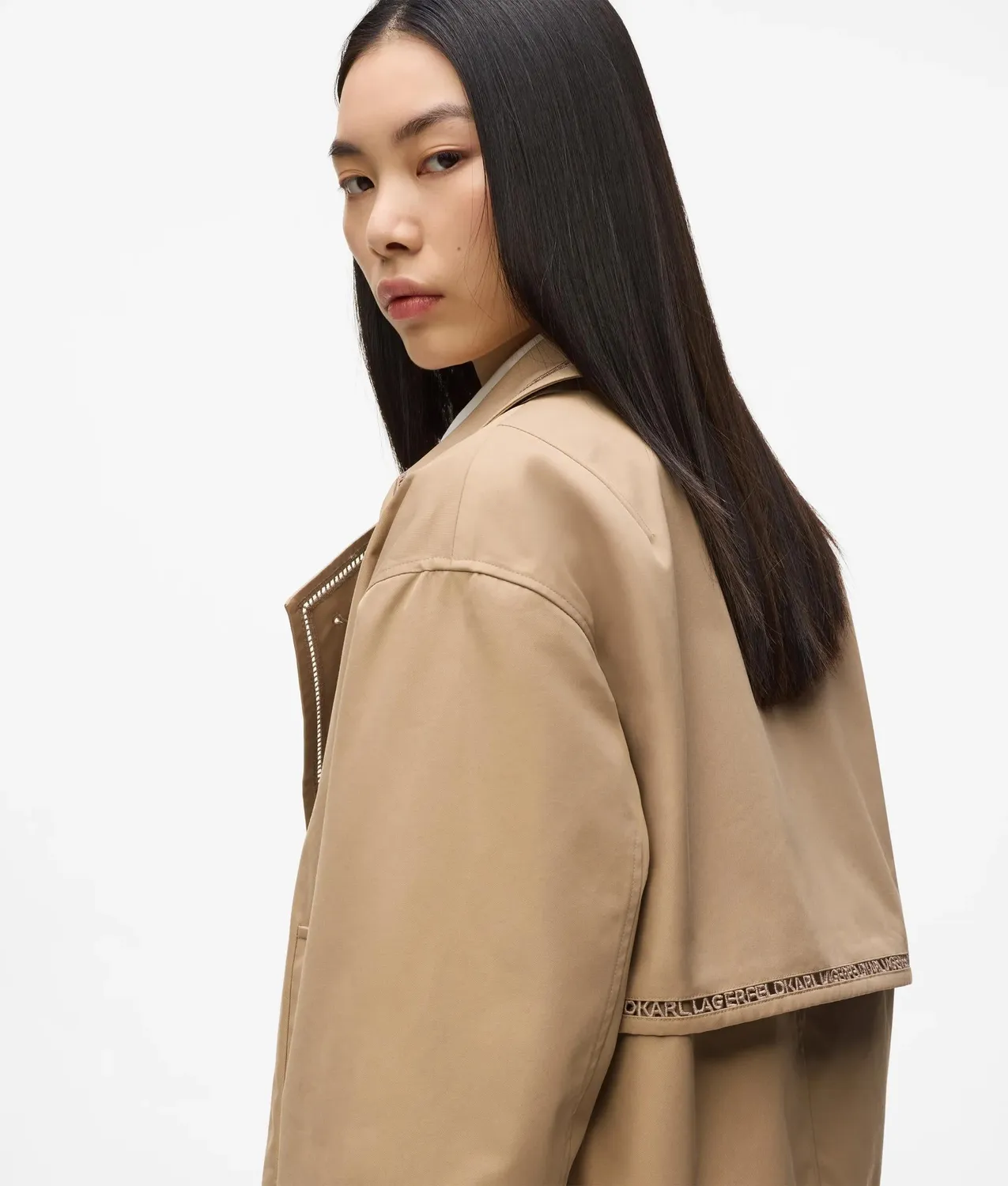 Karl Lagerfeld Cut-out Embroidery Trenchcoat kurz