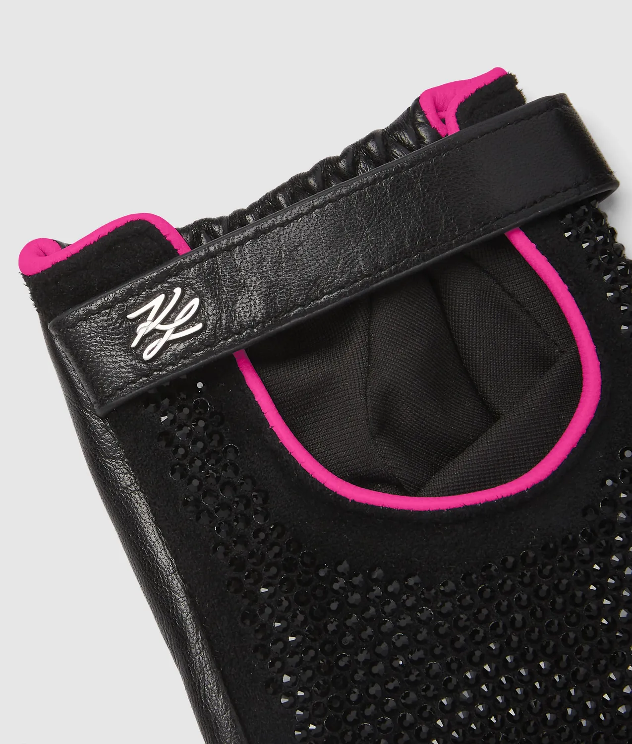 Karl Lagerfeld K/Autograph Handschuhe fingerlos Strass