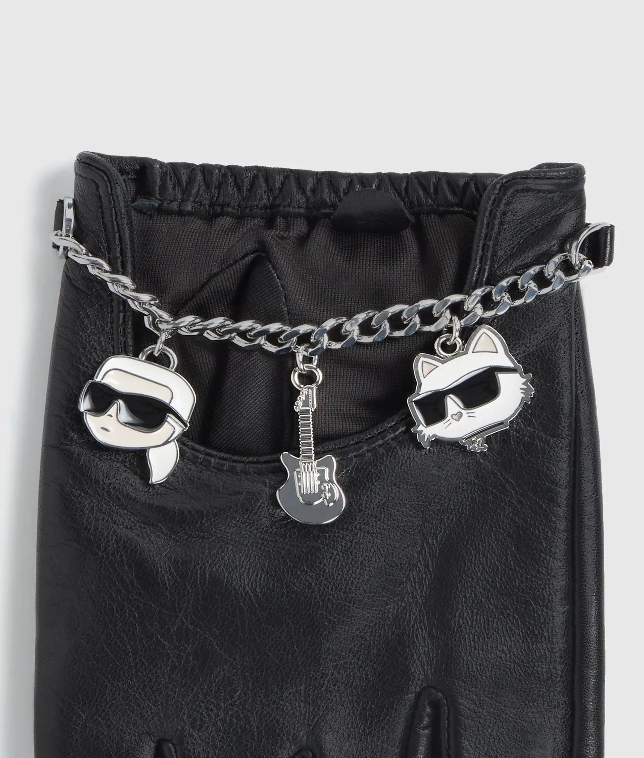 Karl Lagerfeld Ikon fingerlose Handschuhe Leder