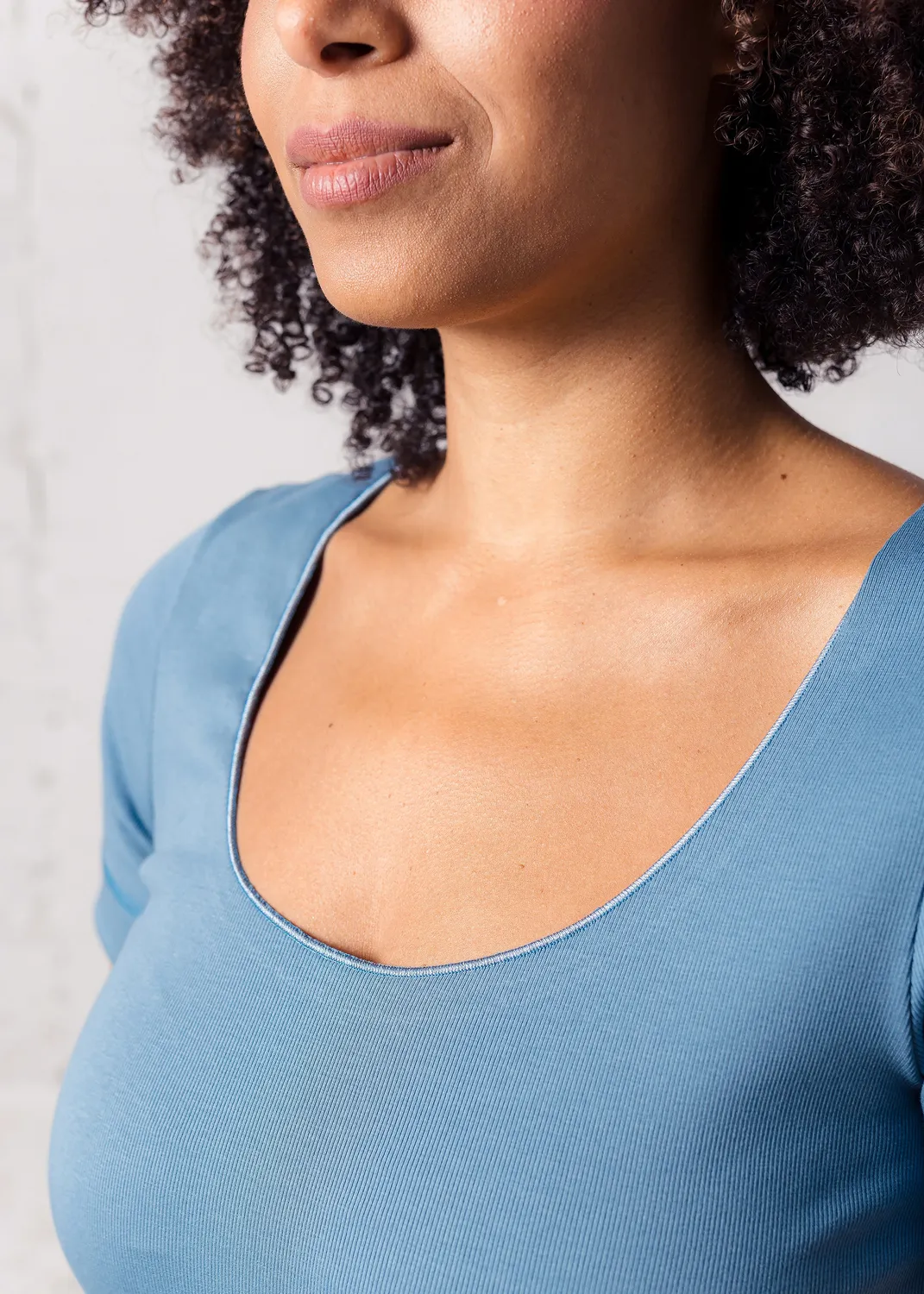 Senatex T-Shirt Bio-Baumwollmix GOTS Denim feminin