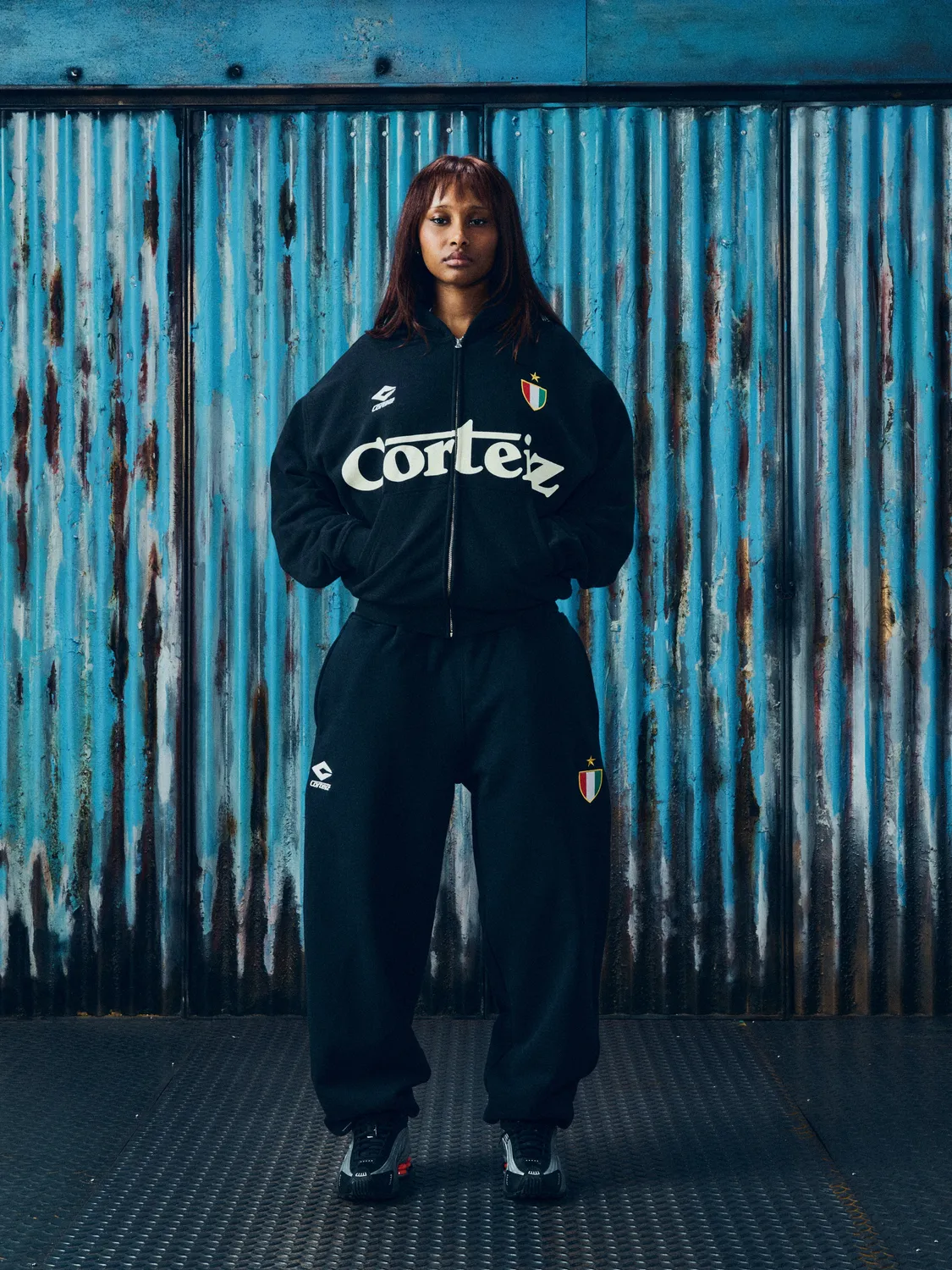 Corteiz Ghini Sweatpants Schwarz Baumwolle