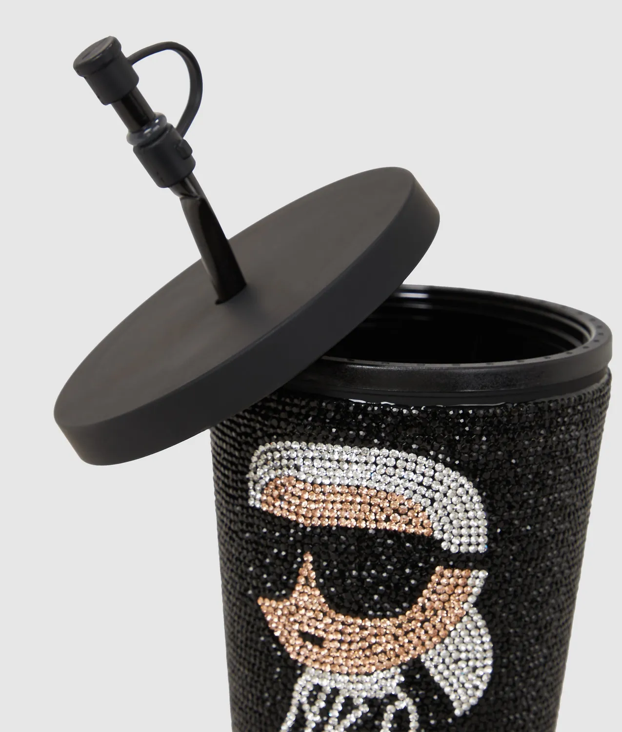 Karl Lagerfeld Ikon To-Go Becher Strass mit Strohhalm
