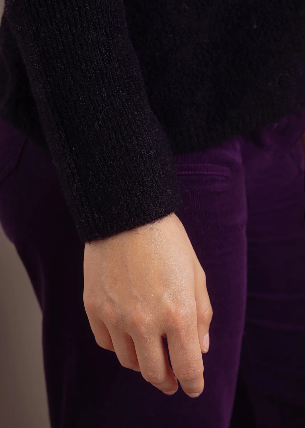 Senatex Pullover Alpaka-Woll-Mix Plum U-Boot-Ausschnitt