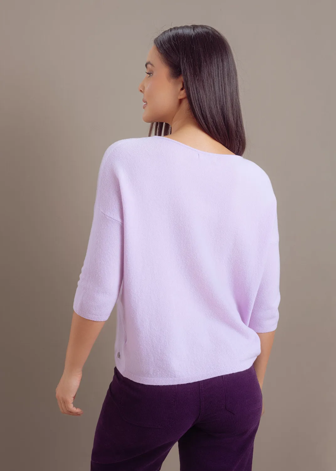 Senatex Feinstrickpullover Merino-Mix Pullover Lilac V