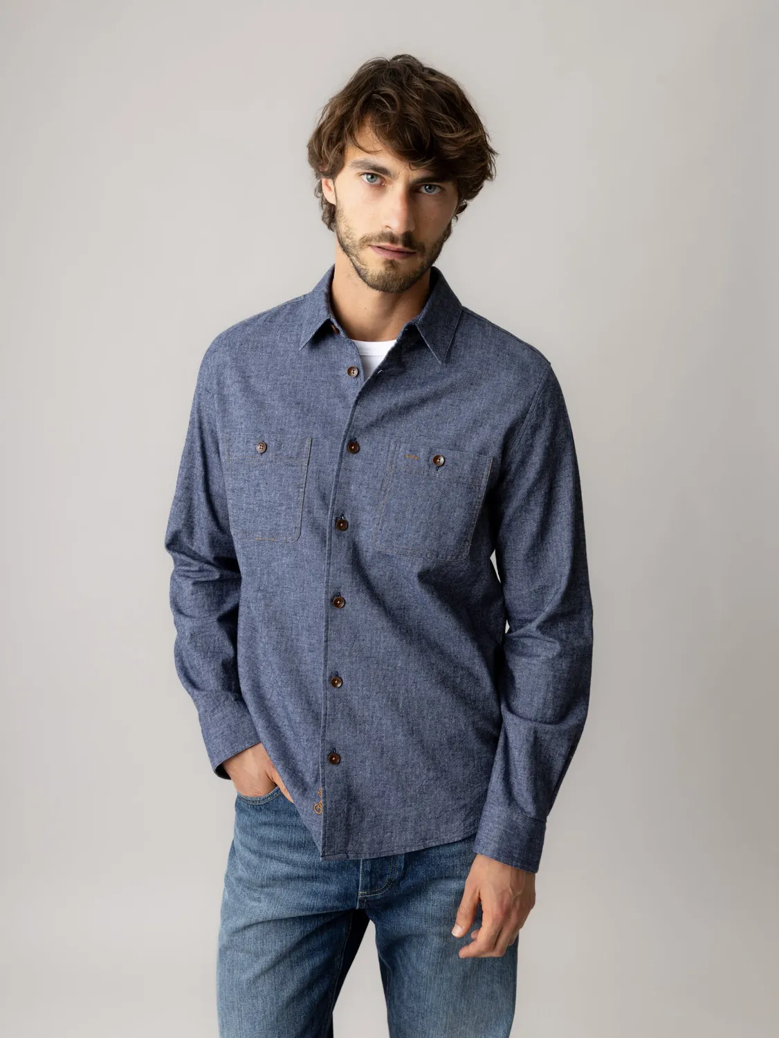 Mos Mosh MMGNorbert Denim Hemd Vintage Indigo Regular