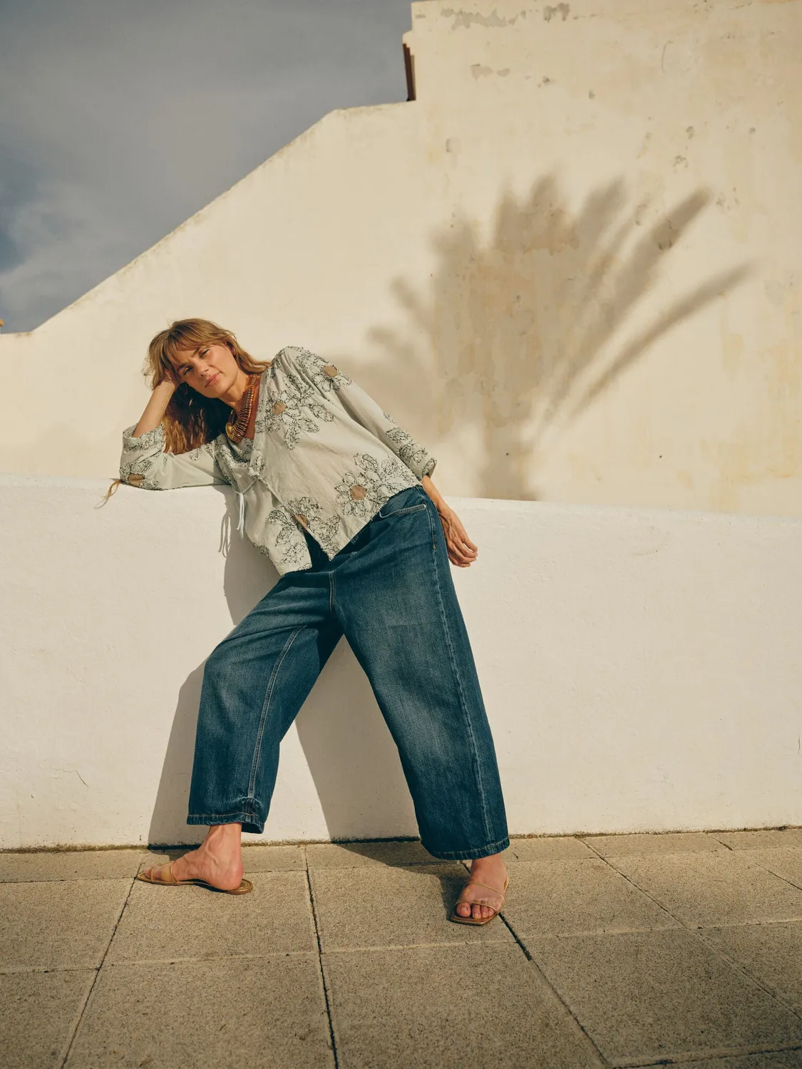 Mos Mosh MMHHaven Pleat Jeans Dunkelblau Cropped