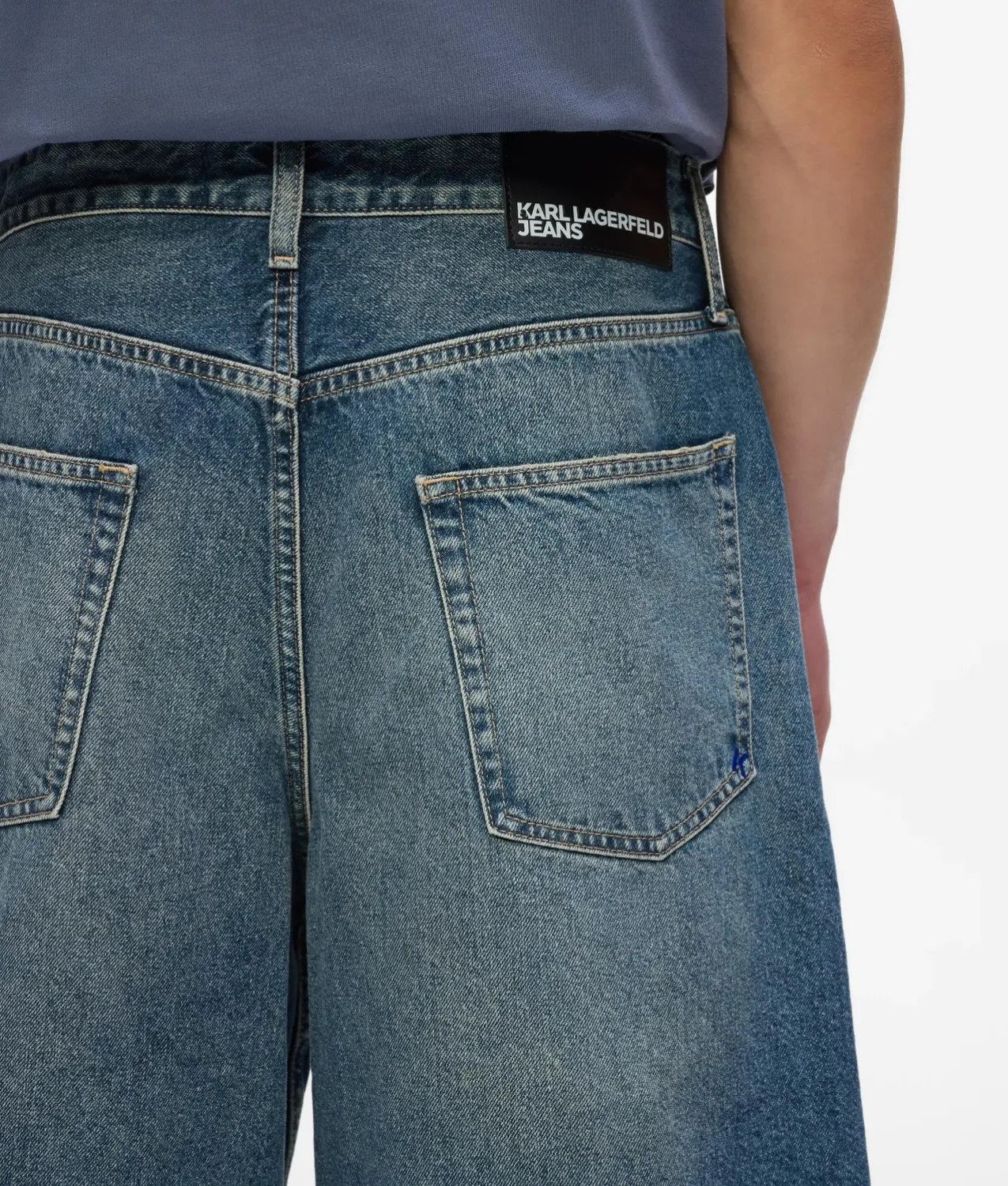 Karl Lagerfeld KL Jeans Baggy Washed Denim Shorts Herren washed