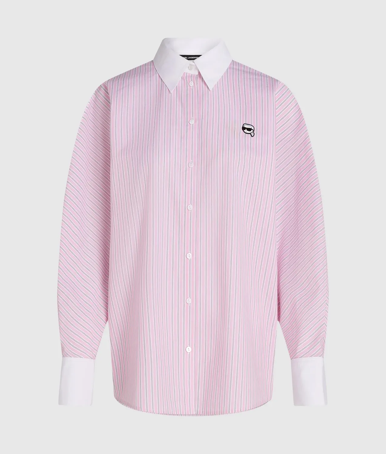Karl Lagerfeld Ikon Streifen-Bluse Kontrastkragen