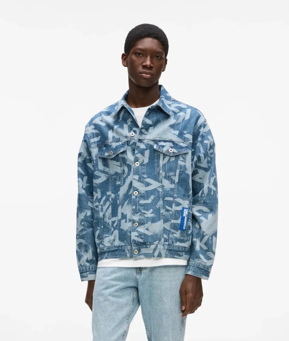 Karl Lagerfeld KL Jeans Relaxed Monogram Jeansjacke Allover