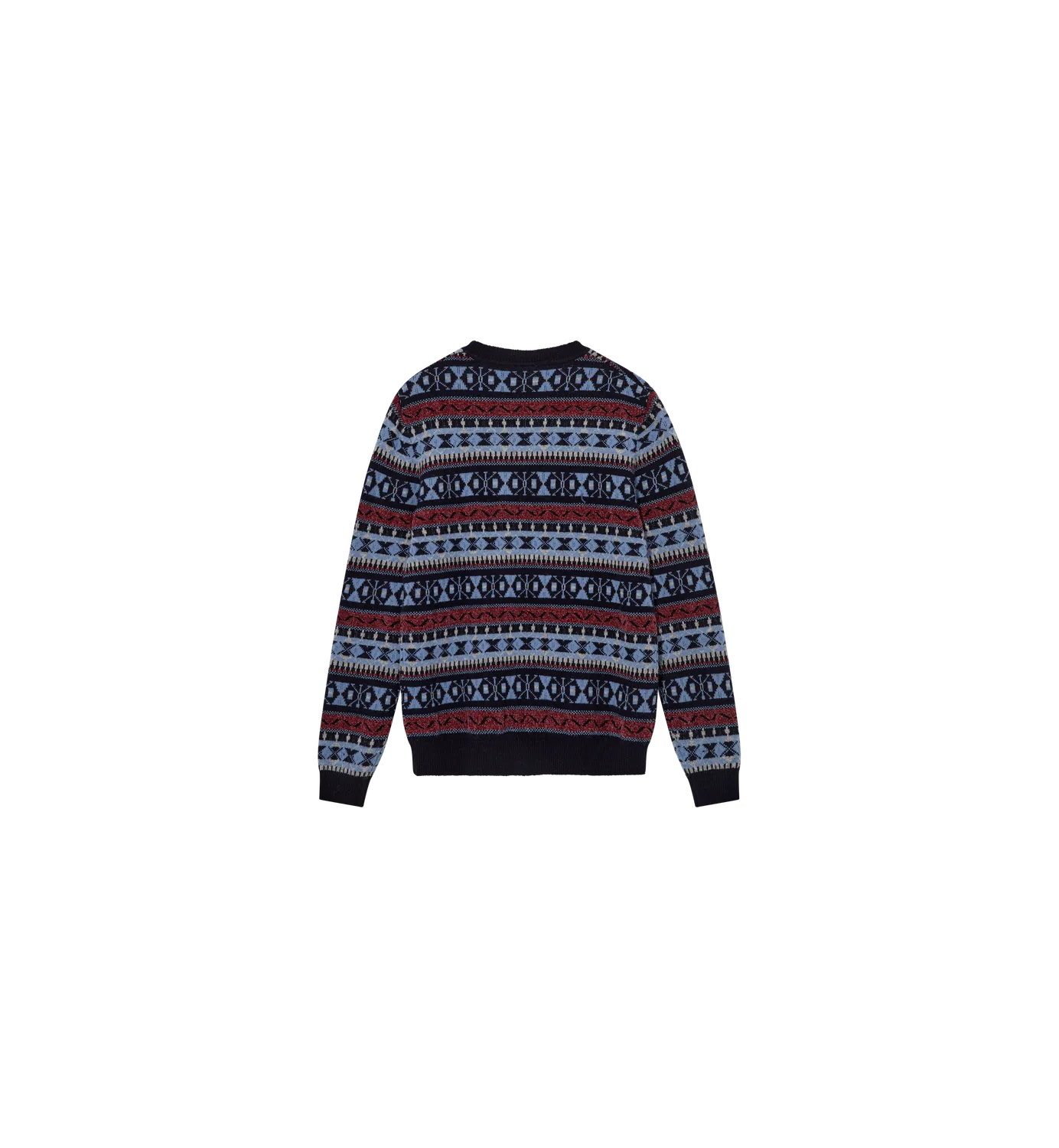 Mos Mosh Patterson Jacquard Crew Knit Pullover Navy regular